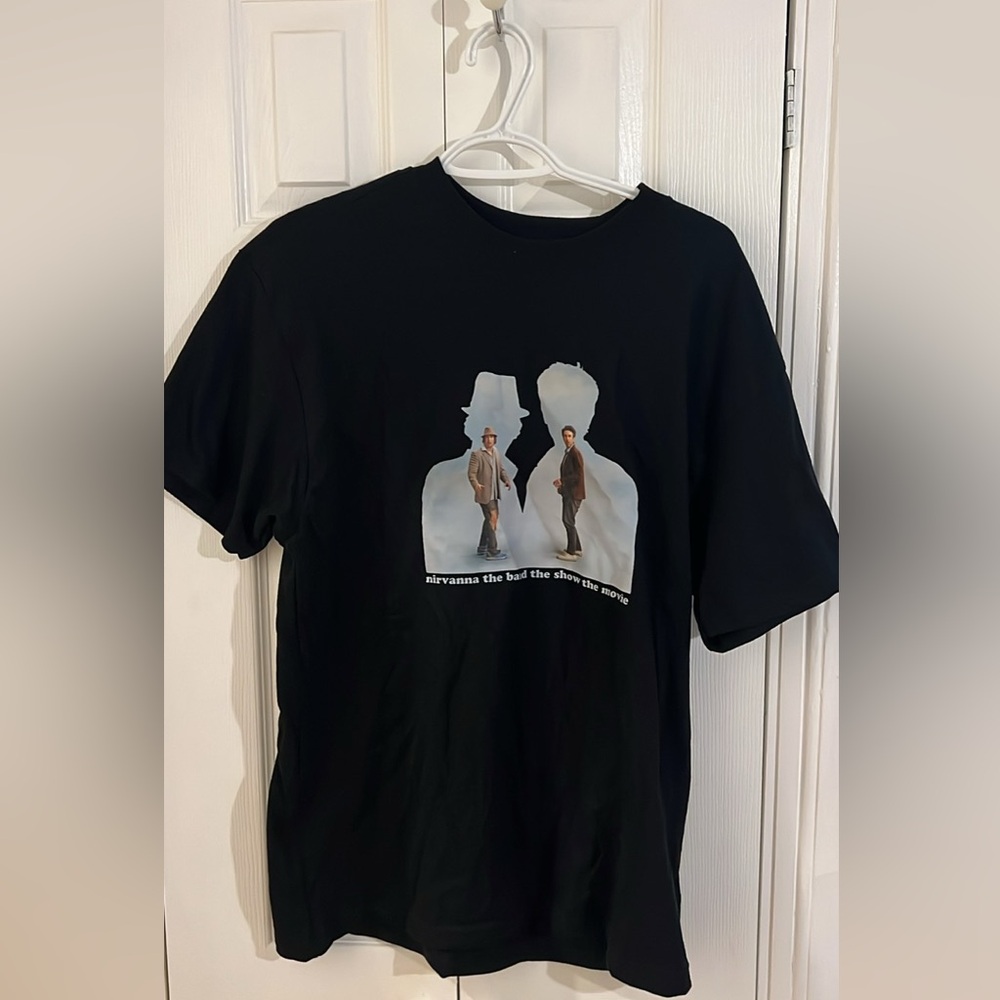 Black Graphic Crewneck T-Shirt - Nirvanna The Band The Show Movie
